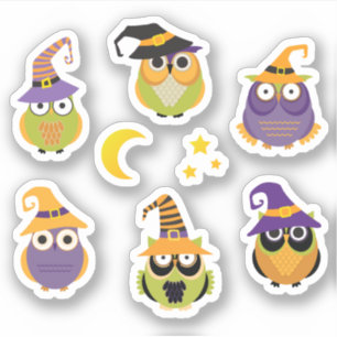 Cute Halloween Owl Witches