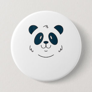 Cute Halloween Panda Bear Face Costume 3 Inch Round Button
