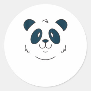 Cute Halloween Panda Bear Face Costume Classic Round Sticker