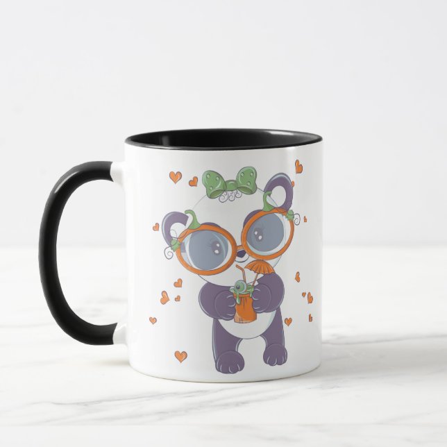 Cute Halloween Panda Eyeball Coeurs Halloween Mug (Gauche)