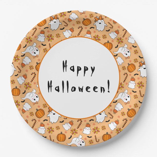 Cute Halloween Paper Plate (Front)