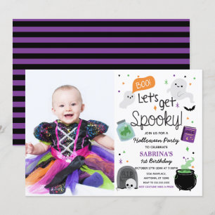 Cute Halloween Party Birthday  photo Invitation