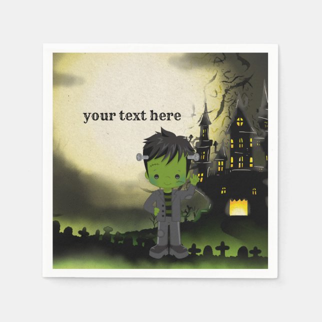 Cute Halloween party Frankenstein Napkin (Front)