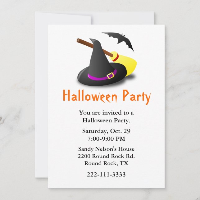 Cute Halloween Party Invitation (Front)