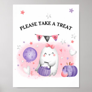 Cute Halloween Party Little Boo Favor Sign 