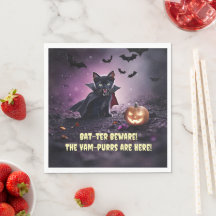 Cute Halloween Party with Black Cat Vampire