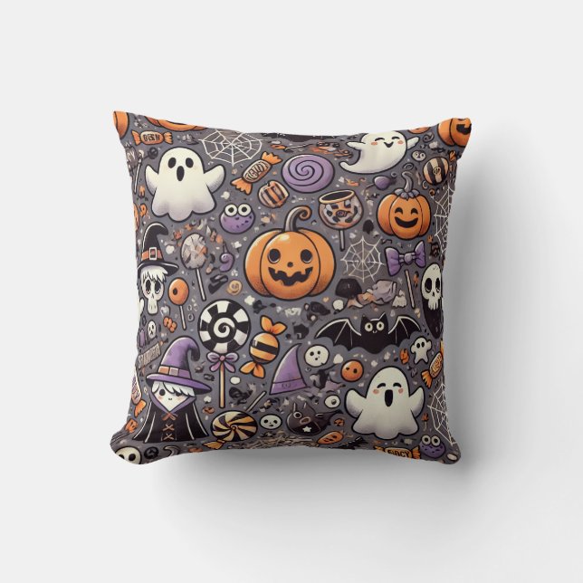 Cute Halloween Pattern Cushion (Front)