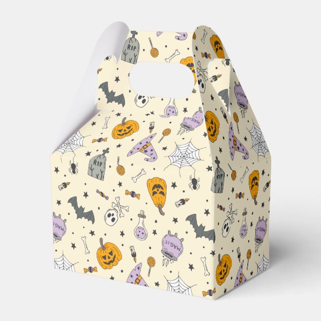 Cute Halloween Pattern Favor Box (Front Side)
