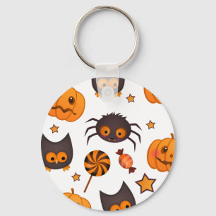 Cute Halloween Pattern Illustration Keychain