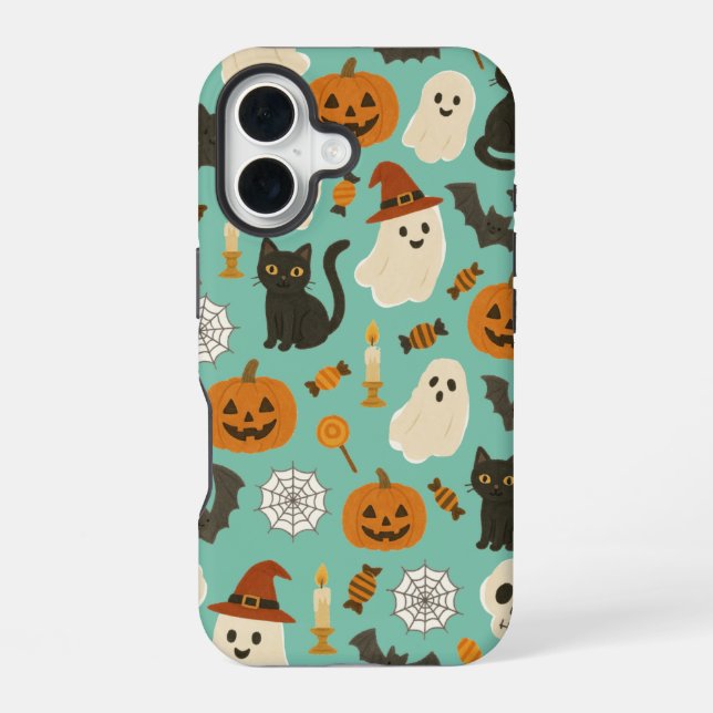 Cute Halloween Pattern  iPhone 16 Case (Back)