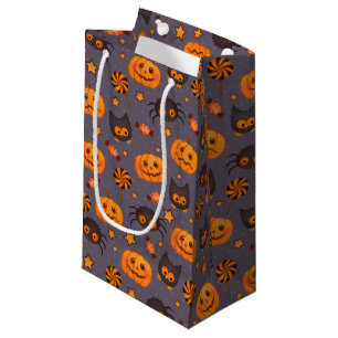 Cute Halloween Pattern Purple Background Small Gift Bag