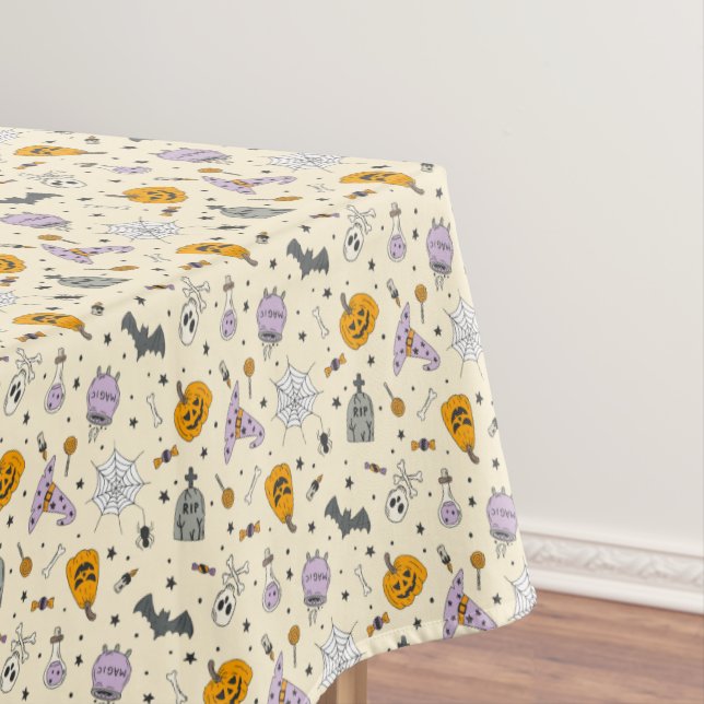 Cute Halloween Pattern Tablecloth (In Situ)