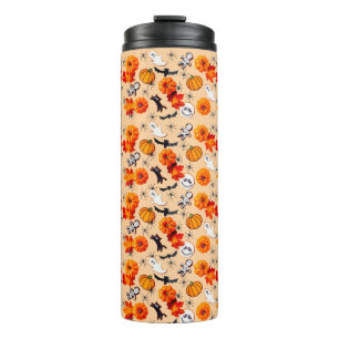 Cute Halloween Pattern with Pumpkins, Ghosts Thermal Tumbler