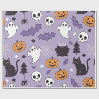 Cute Halloween Pattern Wrapping Paper Sheet