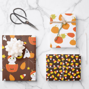Cute Halloween patterns Wrapping Paper Sheet