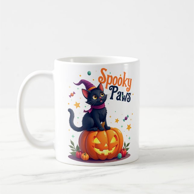 Cute halloween pattes éffrayantes chatte tasse (Gauche)
