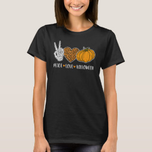 Cute Halloween Peace Love and Gnome Fall Girls Kid T-Shirt