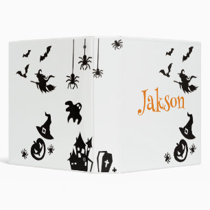 Cute Halloween Personalized 3‑Ring Binder – Custom