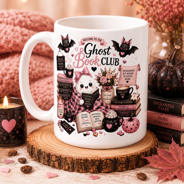 Cute Halloween Personalized Ghost Book Club Mug (Creator Uploaded)