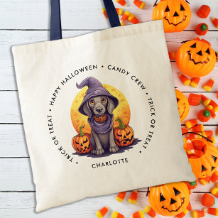 Cute Halloween Personalized Puppy Dog Candy Tote Bag