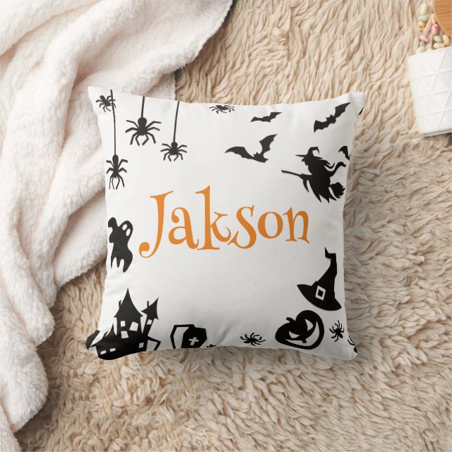 Cute Halloween Personalized Throw Pillow – Custom  (Blanket)