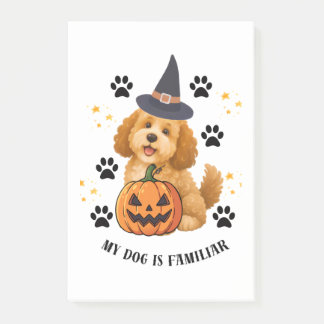 Cute Halloween Poodle Witch with Pumpkin Post-it Notes
