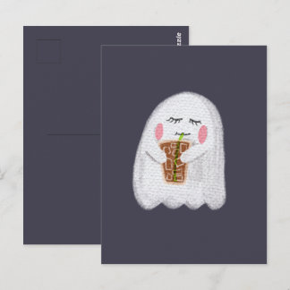 Cute Halloween Post Card - Halloween Girly Ghost