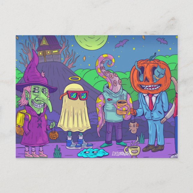 Cute Halloween Postcard (Front)
