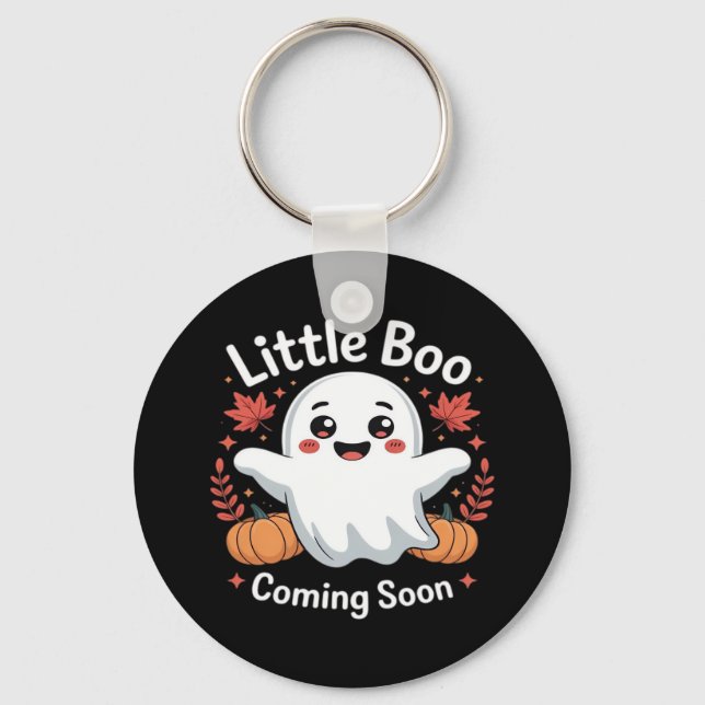 Cute Halloween Pregnancy Announcement Keychain (Front)