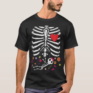 Cute Halloween Pregnancy Skeleton Baby Girl T-Shirt