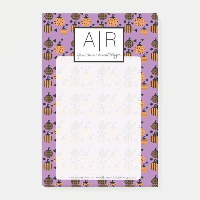 Cute Halloween Pumpkin Confetti Post-it Notes (Front)