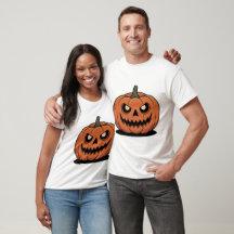 Cute Halloween Pumpkin Couple T-Shirt
