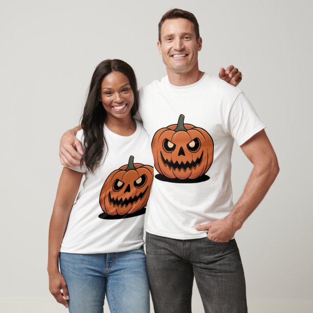 Cute Halloween Pumpkin Couple T-Shirt (Unisex)