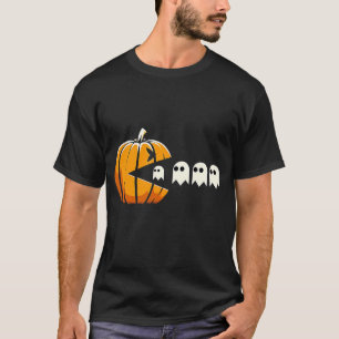 cute Halloween Pumpkin Eating Ghost, Gamer Women  T-Shirt