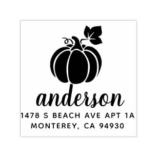 Cute Halloween Pumpkin Fall Address Self-inking Stamp