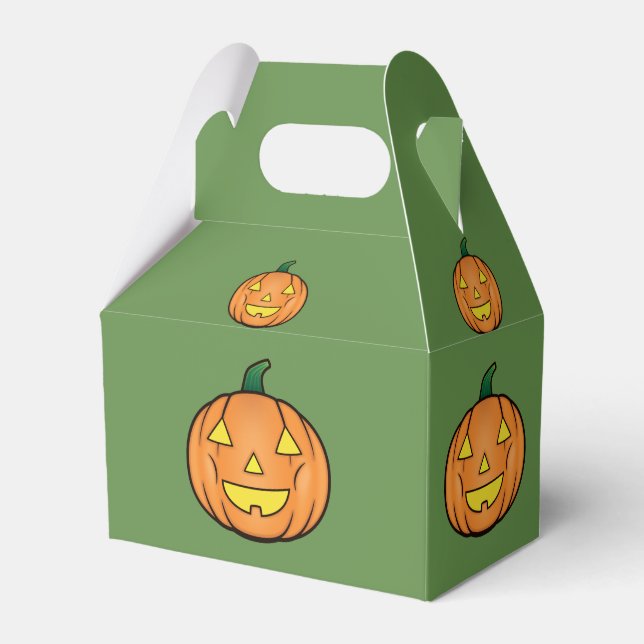 Cute Halloween Pumpkin Favor Box (Front Side)