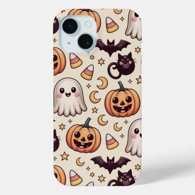 Cute Halloween Pumpkin Ghost Pattern | Kawaii Case-Mate iPhone Case (Back)