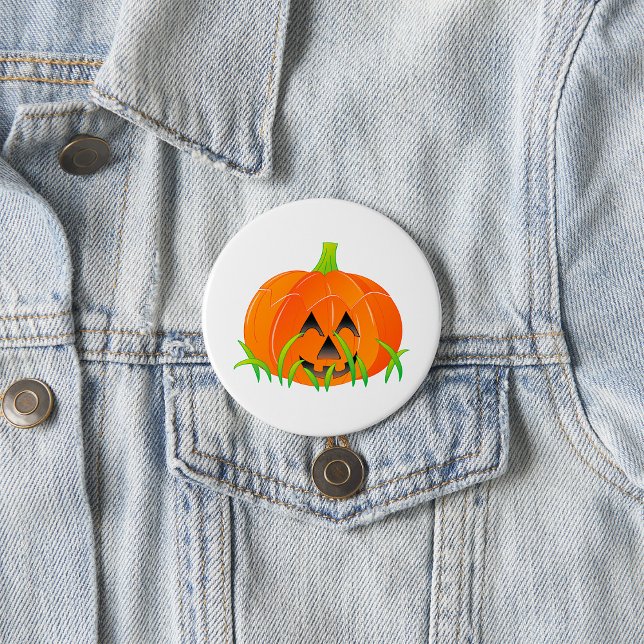Cute Halloween Pumpkin Jack-O-Lantern 3 Inch Round Button (Creator Uploaded)
