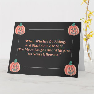 Cute Halloween Pumpkin Jack-O-Lantern Quote Card