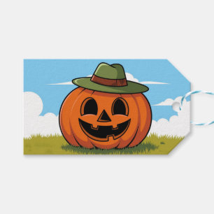 Cute halloween pumpkin jack o'lantern gift tags