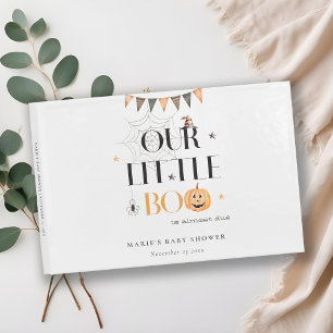 Cute Halloween Pumpkin Little Boo Baby Shower Guest Book