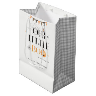 Cute Halloween Pumpkin Little Boo Kids Birthday Medium Gift Bag