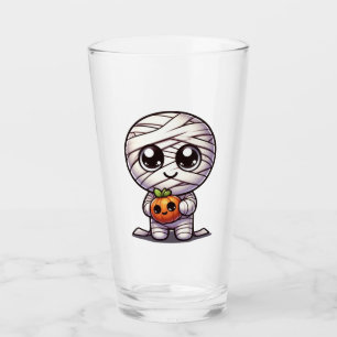 Cute Halloween pumpkin/mummy  Glass