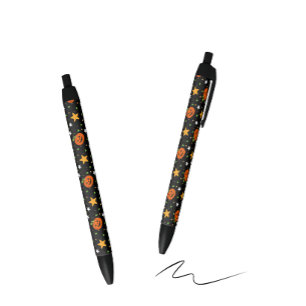 Cute Halloween Pumpkin Pattern Black Ink Pen
