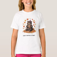 Cute Halloween Pumpkin Spice Bear Cozy Autumn T-Sh