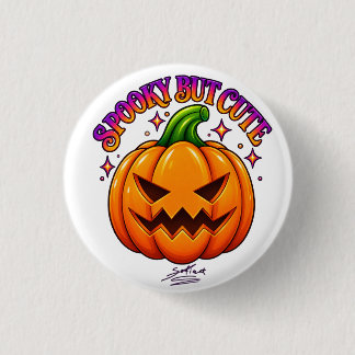Cute Halloween Pumpkin Spooky But Cute Pin Button