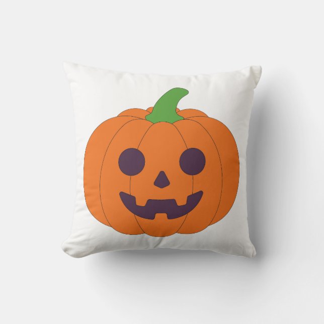 Cute Halloween Pumpkins & Black Cats Pattern Throw Pillow (Front)