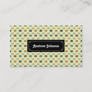 Cute Halloween pumpkins pattern Business Card