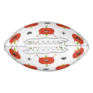 Cute halloween pumpkins, spider & bat pattern football