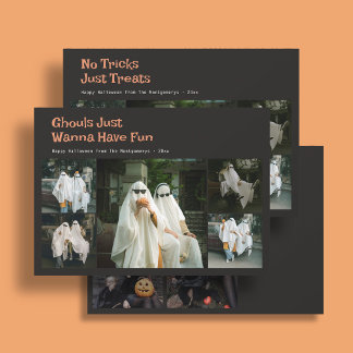 Cute Halloween Quote 9 Family Photo Black Holiday Card